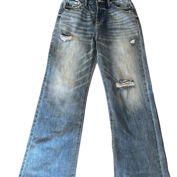 Kan Can Ultra High Rise Button Fly 90's Wide Leg Jeans Size 11/29 - Picture 2 of 11